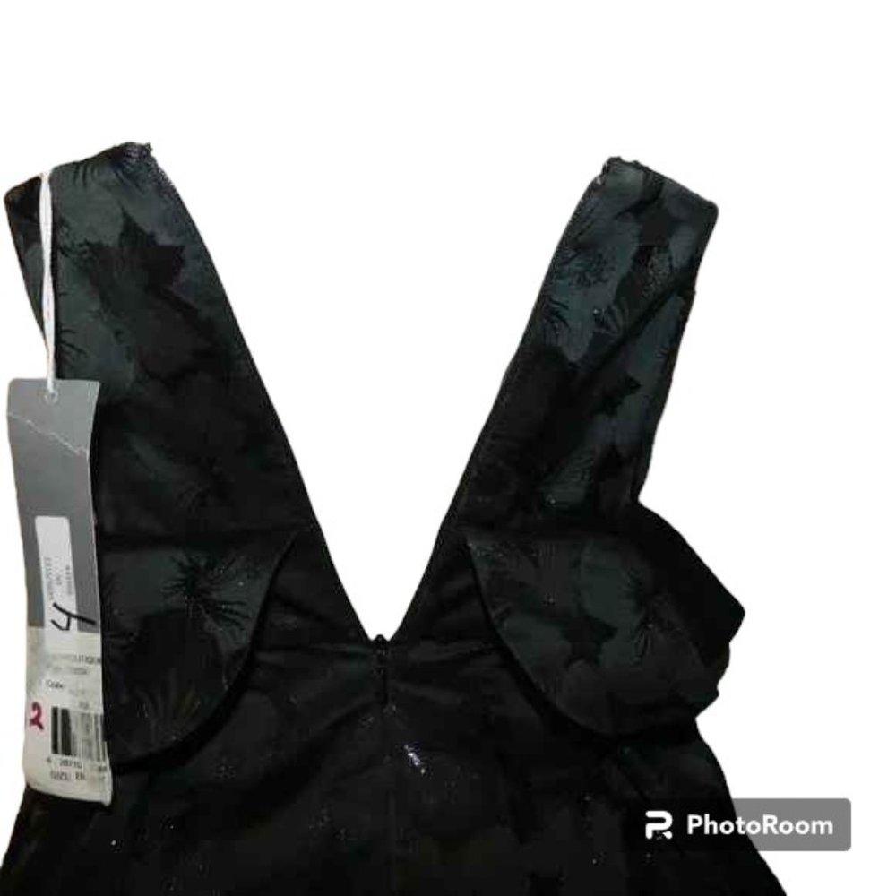 ML Monique Lhuillier Strapless Floral Jacquard Peplum Gown - Picture 9 of 16